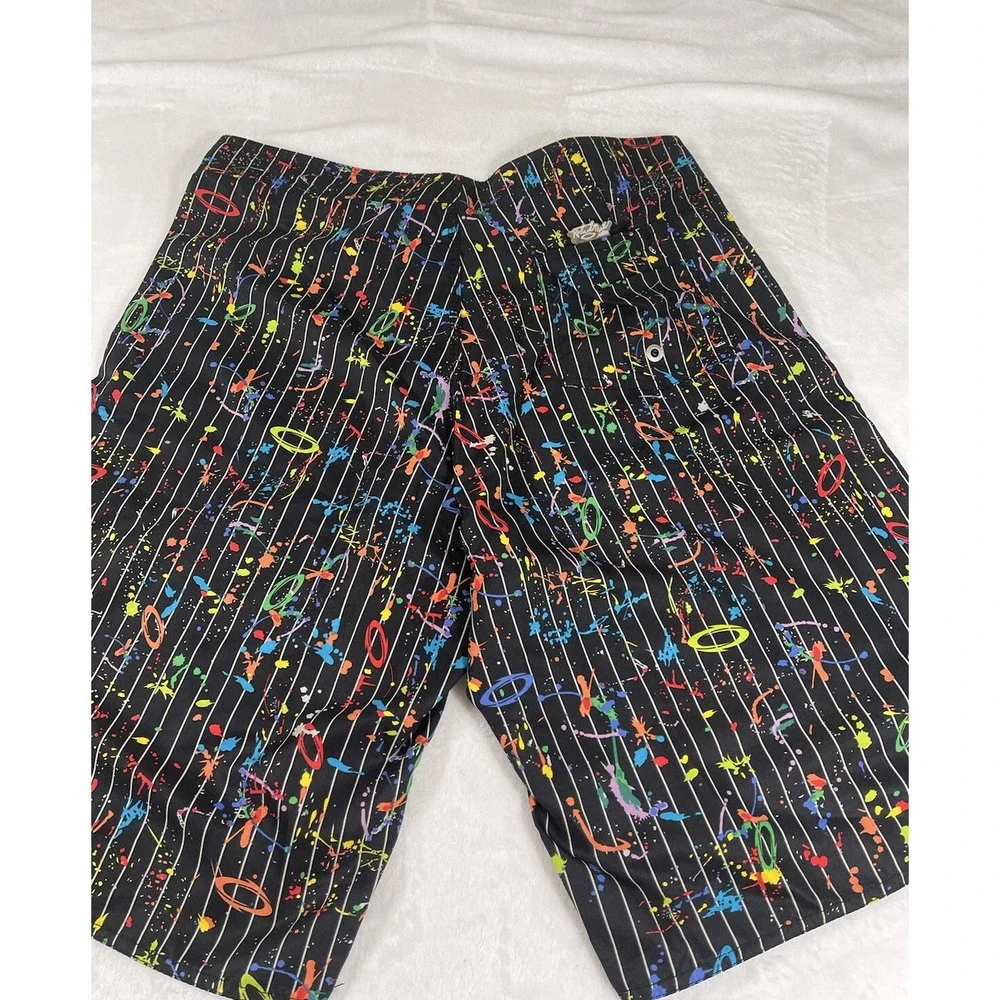 Surf Swim Shorts‎ Trunks Surf Sz 36 Black Art Paints Brazilian Rota Do Mar NEW